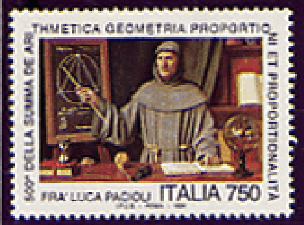 2103 Geodesy 1994 Italy Mathematician Luca Pacioli (It) stamp