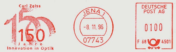 2103 Geodesy 1996 Germany Instrument maker Carl Zeiss 150 years Jena meter