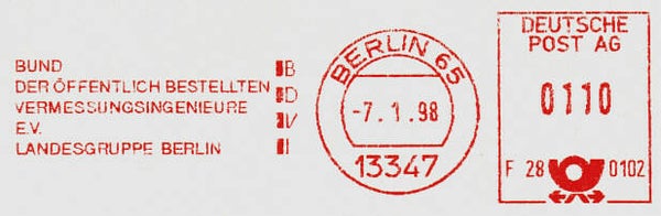 2103 Geodesy 1998 Germany Organisation BDVI Berlin meter