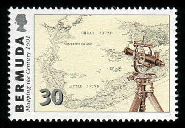 2103 Geodesy 1999 Bermuda Cartography Maps  Instrument Theodolite stamp