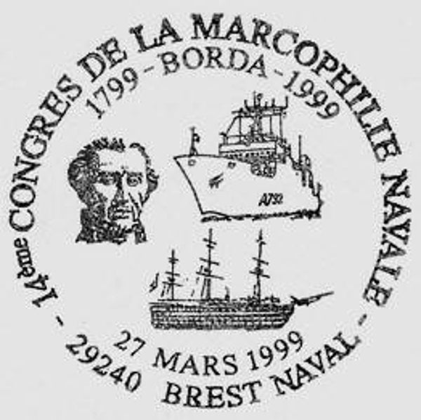 2103 Geodesy 1999 France Mathematician Jean-Charles de Borda (Fr) postmark