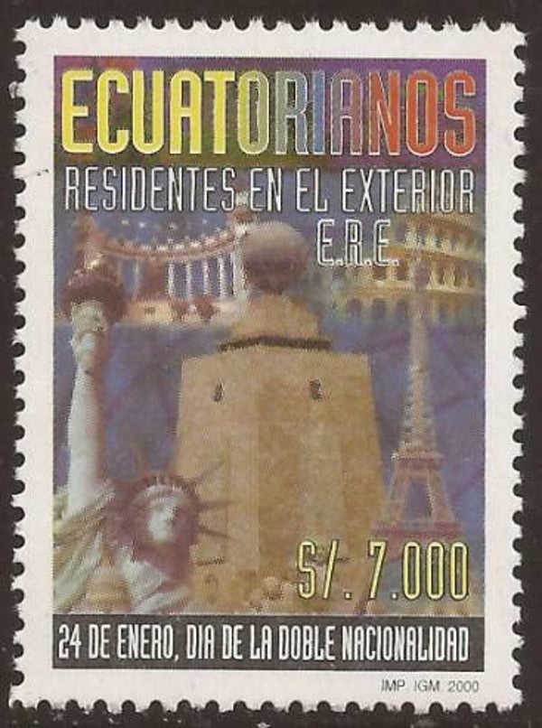 2103 Geodesy 2000 Ecuador Triangulation Equatorial Line Monument stamp