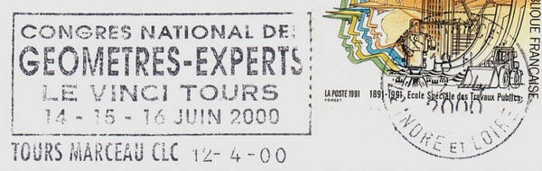 2103 Geodesy 2000 France Organisations Ordre des Geometres (Fr) postmark