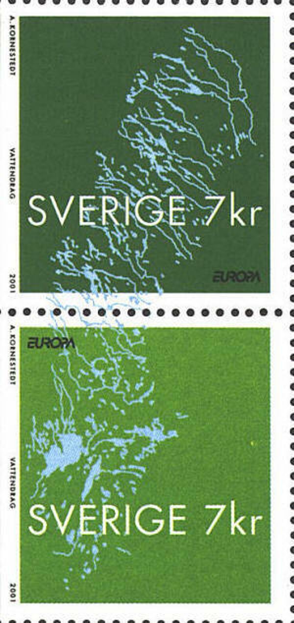 2103 Geodesy 2001 Sweden Hydrography Cartography Maps strip of 2