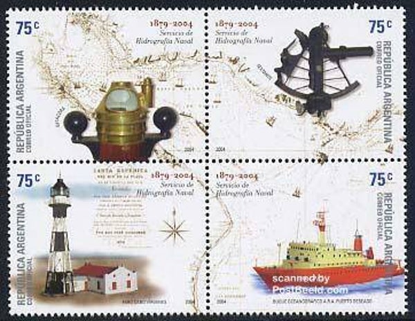 2103 Geodesy 2004 Argentina Hydrography Instrument Sextant block of 4