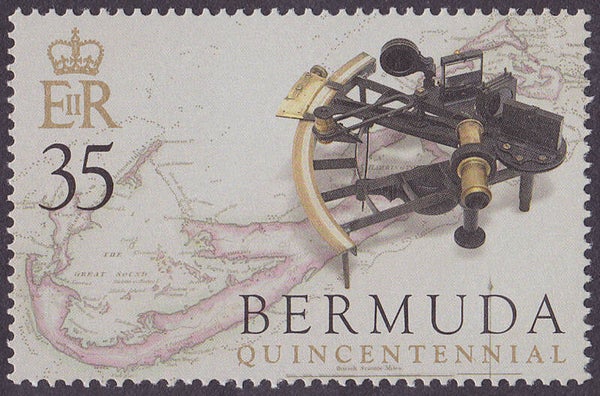 2103 Geodesy 2005 Bermuda Cartography Maps Instrument Sextant stamp
