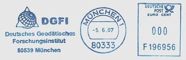 2103 Geodesy 2007 Germany Geodetic Institute DGFI meter
