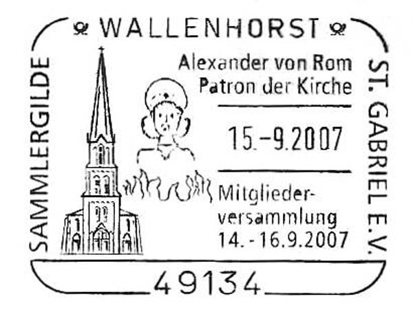 2103 Geodesy 2007 Germany Leveling Network Church Wallenhorst postmark