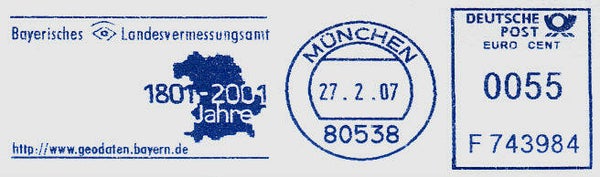 2103 Geodesy 2007 Germany Organisation Landesvermessungsamt Bayern meter