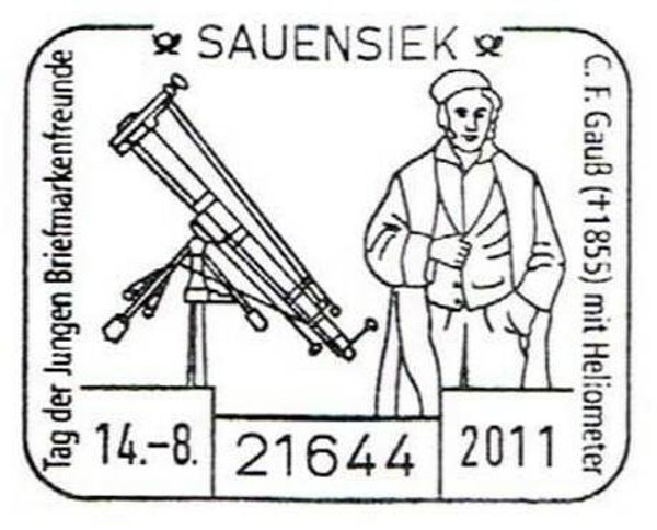 2103 Geodesy 2011 Germany Mathematician Carl Friedrich Gauss (D) postmark