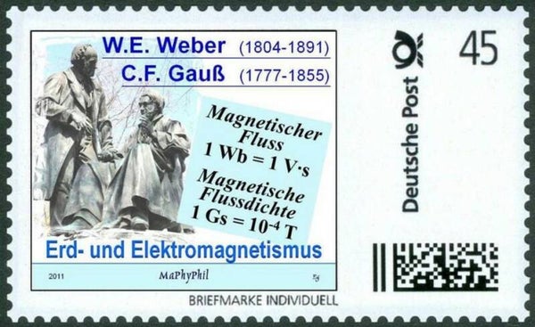 2103 Geodesy 2011 Germany Mathematician Carl Friedrich Gauss (D) stamp 1