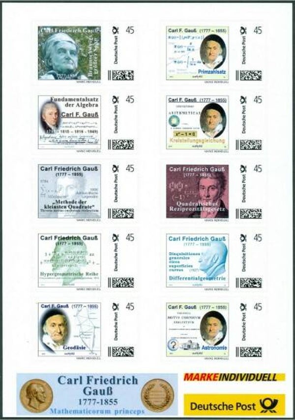 2103 Geodesy 2011 Germany Triangulation Mathematician Carl Friedrich Gauss (D) sheet