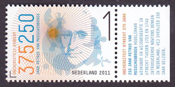 2103 Geodesy 2011  Netherlands Mathematician Petrus van Musschenbroek (NL) Education University Utrecht stamp