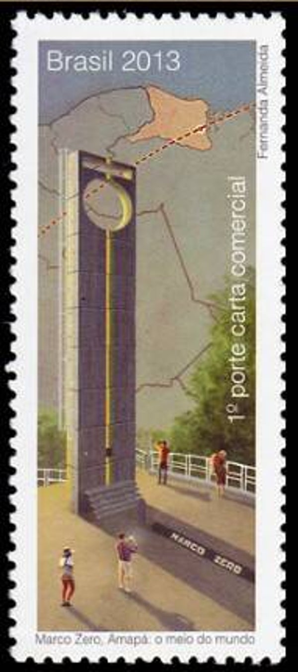 2103 Geodesy 2013 Ecuador Cartography Maps Monument Marco Zero Equatorial Line stamp