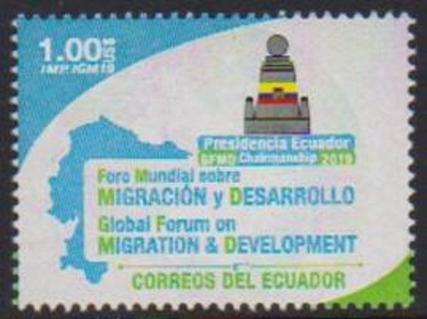 2103 Geodesy 2019 Ecuador Triangulation Equatorial Line Monument stamp