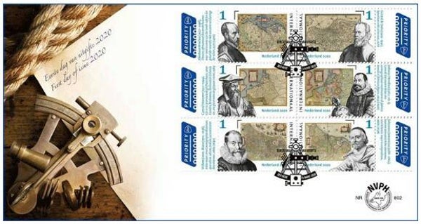 2103 Geodesy 2020 Netherlands Cartography Maps Cartographers Instruments Sextant FDC