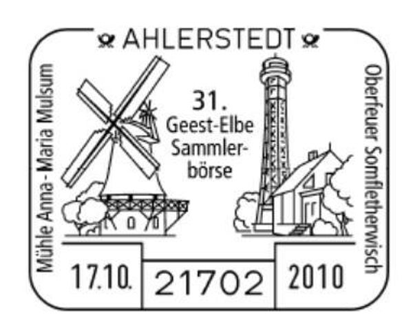 2103 Mills 2010 Germany Windmill Anna-Maria Mulsum postmark