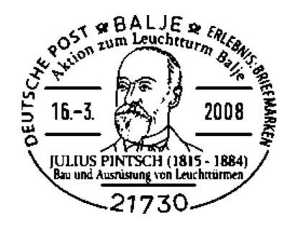 2103 Persons 2008 Germany Ingenieur Julius Pintsch (D) postmark 1