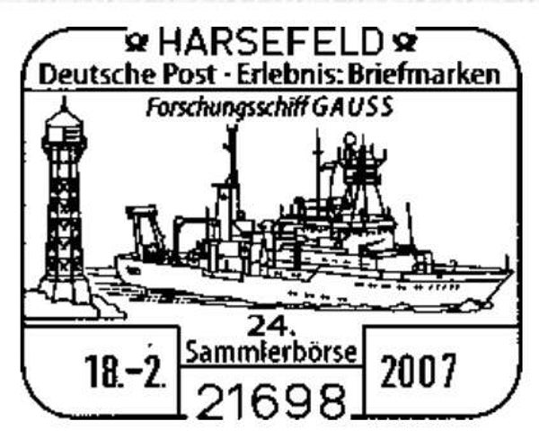 2103 Shipping 2007 Germany Research Ship Gauss (D) postmark