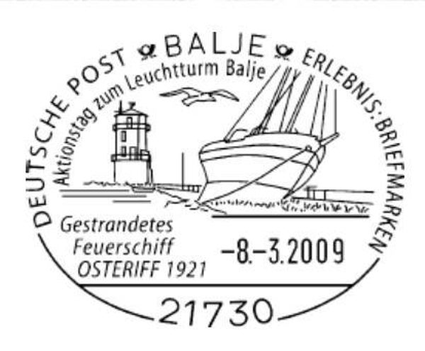 2103 Shipping 2009 Germany Lightship Osteriff (D) postmark 1