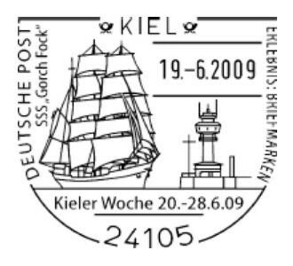 2103 Shipping 2009 Germany Sailingship SSS Gorch Fock (D) postmark