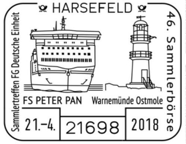 2103 Shipping 2018 Germany Passenger RoRo Cargo Ship FS Peter Pan (Swe) postmark