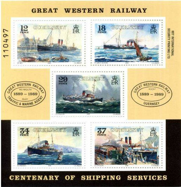 Lighthouses 1989 Guernsey block