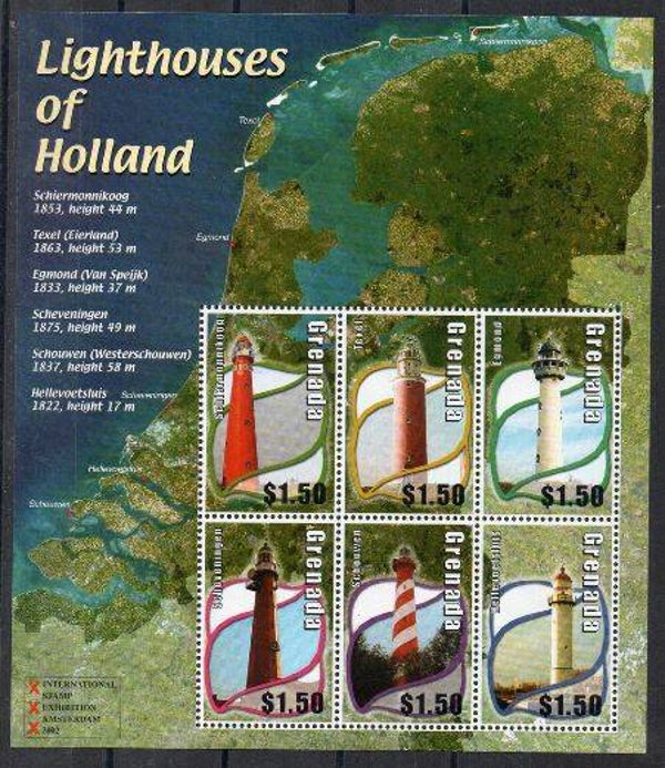 Lighthouses 2002 Grenada souvenir sheet