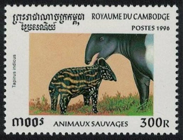 2106 Animal 1996 Cambodia Tapirs (Acrocodia indica) Malayan Tapir stamp