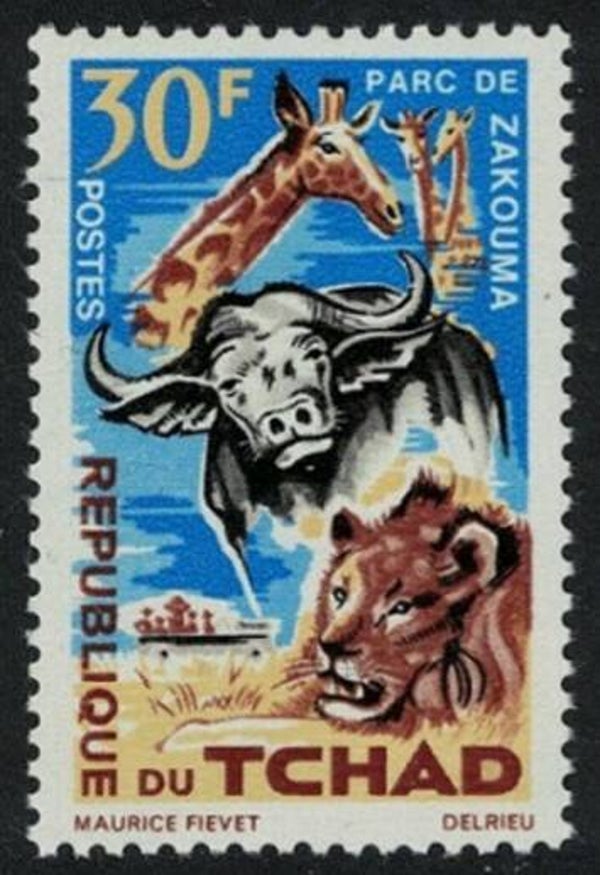 2106 Animals 1964 Chad Giraffes stamp