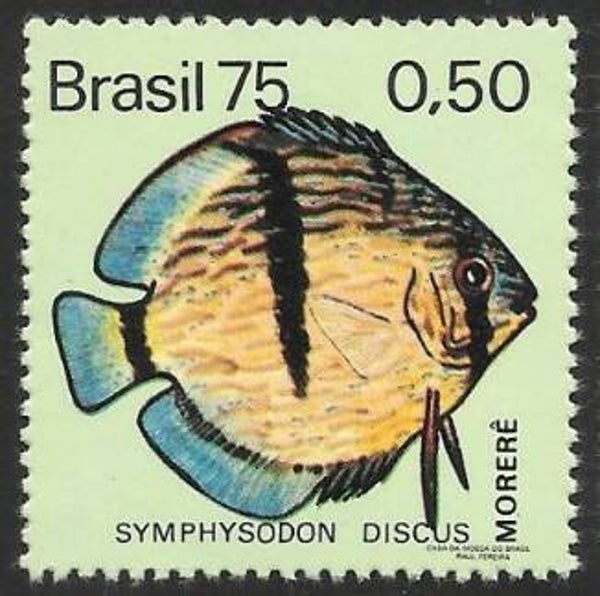2106 Animals 1975 Brazil Fish (Symphysodon Discus) Red Discus serie