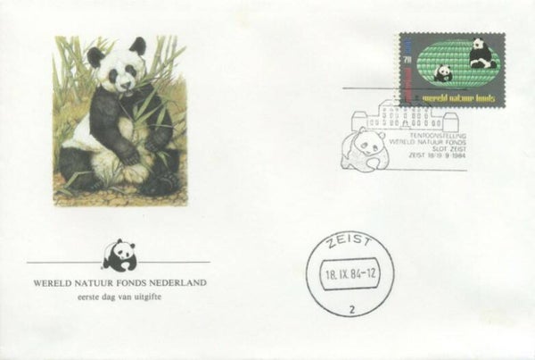 2106 Animals 1984 Netherlands Bears (Ailuropoda melanoleuca) Giant Panda WWF FDC 2