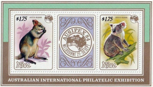 2106 Animals 1984 Niue Kangaroos miniature sheet