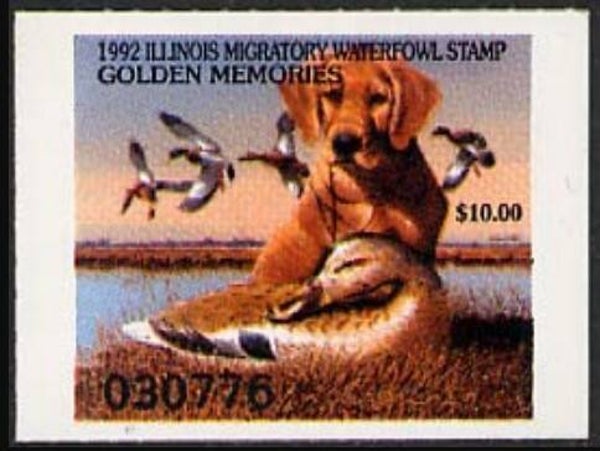 2106 Animals 1992 USA Illinois Dogs Golden Retriever waterfowl stamp