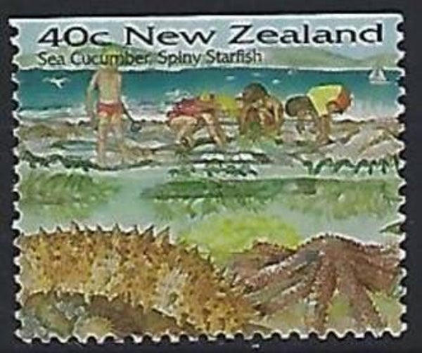 2106 Animals 1996 New Zealand Starfish (Australostichopus mollis) Australasian sea cucumber stamp