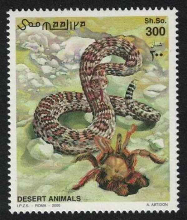 2106 Animals 2000 Somalia Snakes (Crotalus viridis) Prairie Rattlesnake stamp