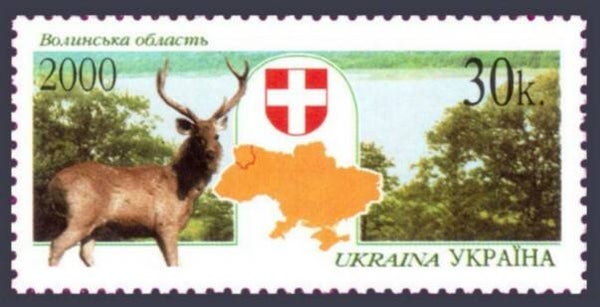 2106 Animals 2000 Ukraine Deer (Cervus elaphus) Red Deer stamp