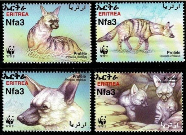 2106 Animals 2001 Eritrea Wild Dogs (Proteles cristata) Aardwolf serie
