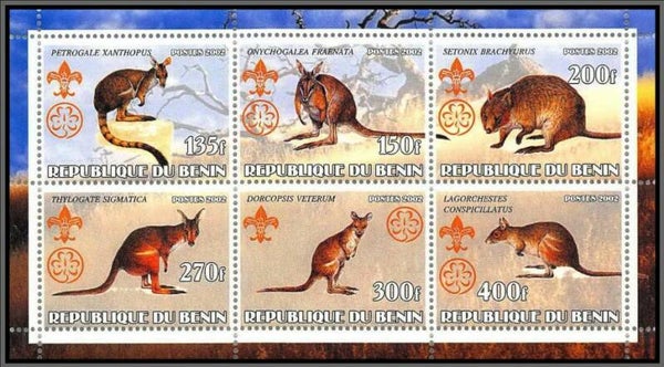 2106 Animals 2002 Benin Marsupials miniature sheet