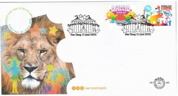 2106 Animals 2002 Netherlands Wild Cats (Panthera leo) Lions FDC