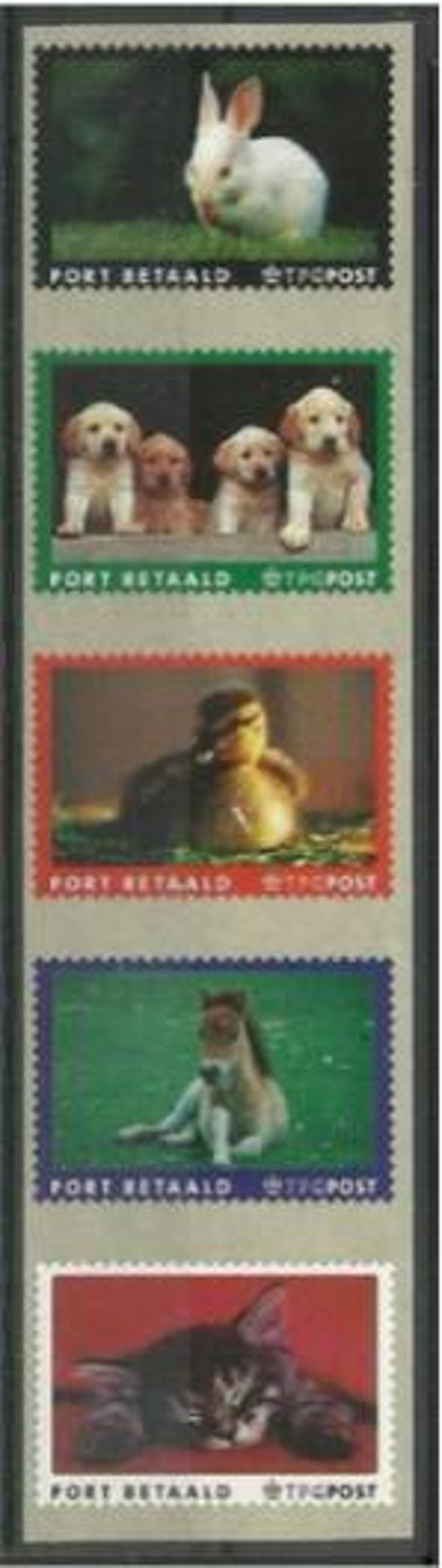 2106 Animals 2005 Netherlands port betaald strip of 5
