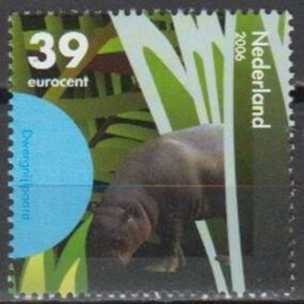 2106 Animals 2006 Netherlands Hippos (Choeropsis liberiensis) Pygmy Hippopotamus sheet