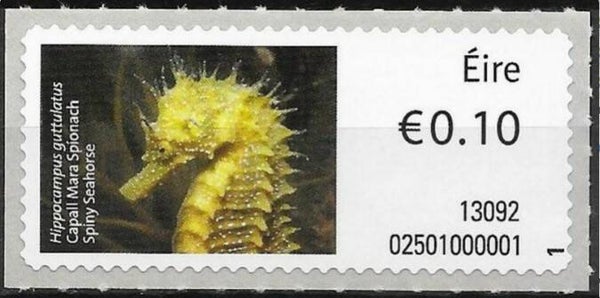 2106 Animals 2012 Ireland Seahorses (Hippocampus guttulatus) Spiny Seahorse ATM stamp