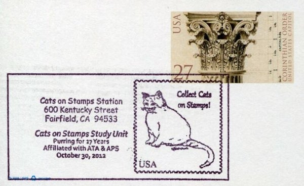 Animals 2012 USA Cats postmark
