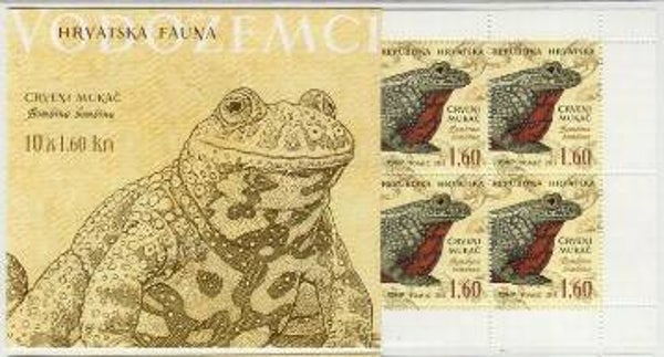 2106 Animals 2013 Croatia Frogs (Bombina bombina) European Fire-bellied Toad booklet