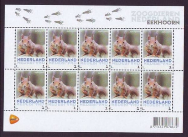 2106 Animals 2013 Netherlands Squirrels (Sciurus vulgaris) Red Squirrel sheet