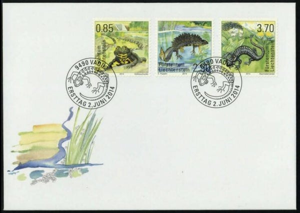 2106 Animals 2014 Liechtenstein Salamanders FDC