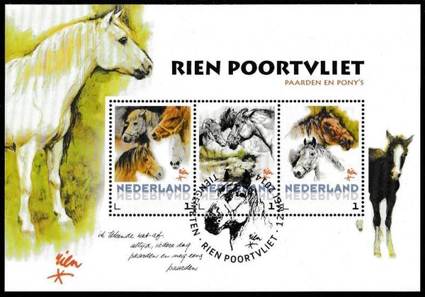 Animals 2014 Netherlands Horses souvenir sheet