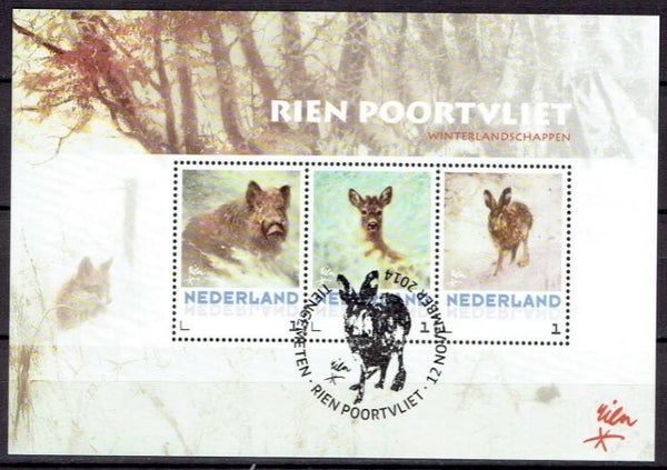2106 Animals 2014 Netherlands (Lepus europaeus) European Hare souvenir sheet
