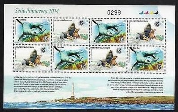 2106 Animals 2014 Uruguay Seals sheet